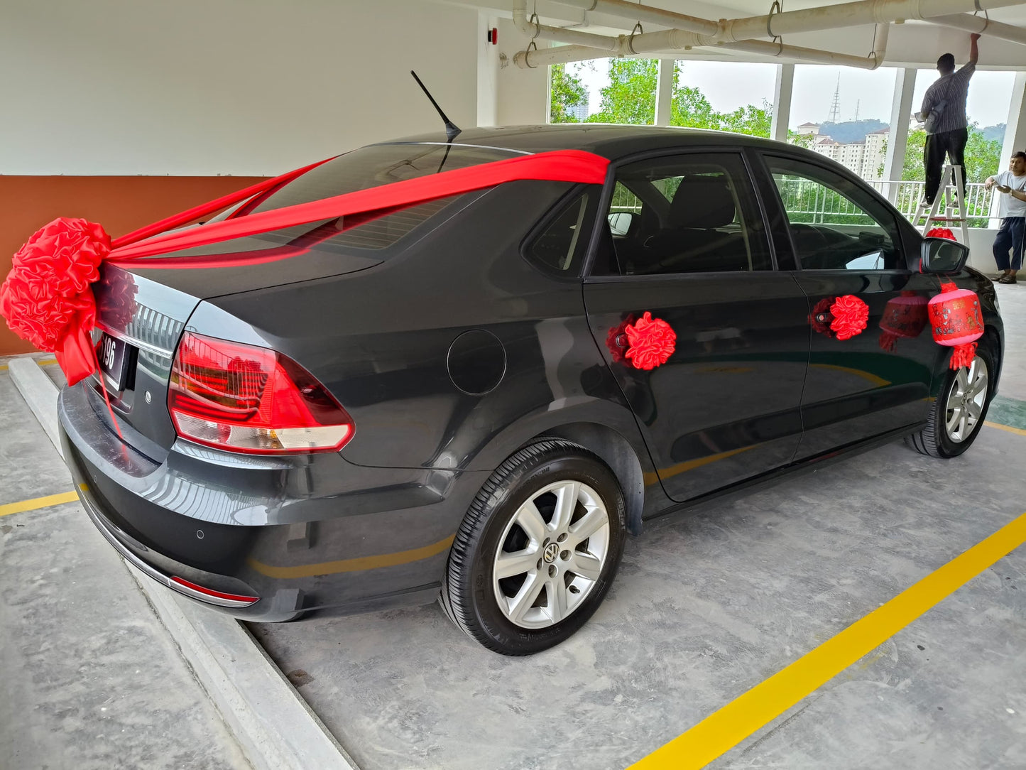 Satin Car Wedding Decorations