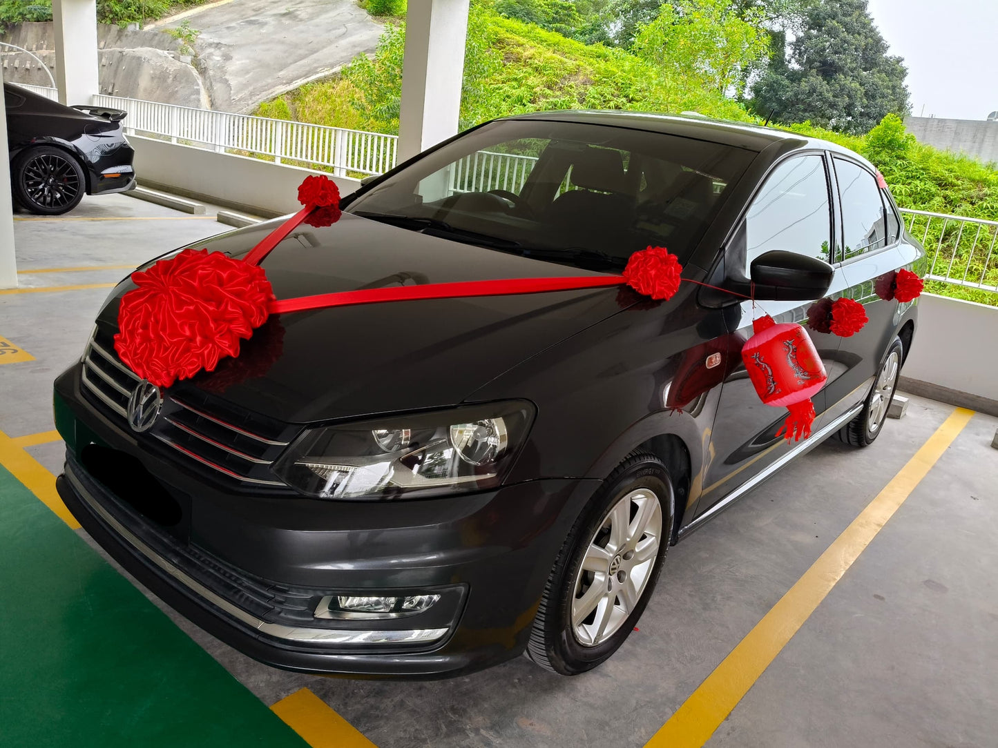 Satin Car Wedding Decorations