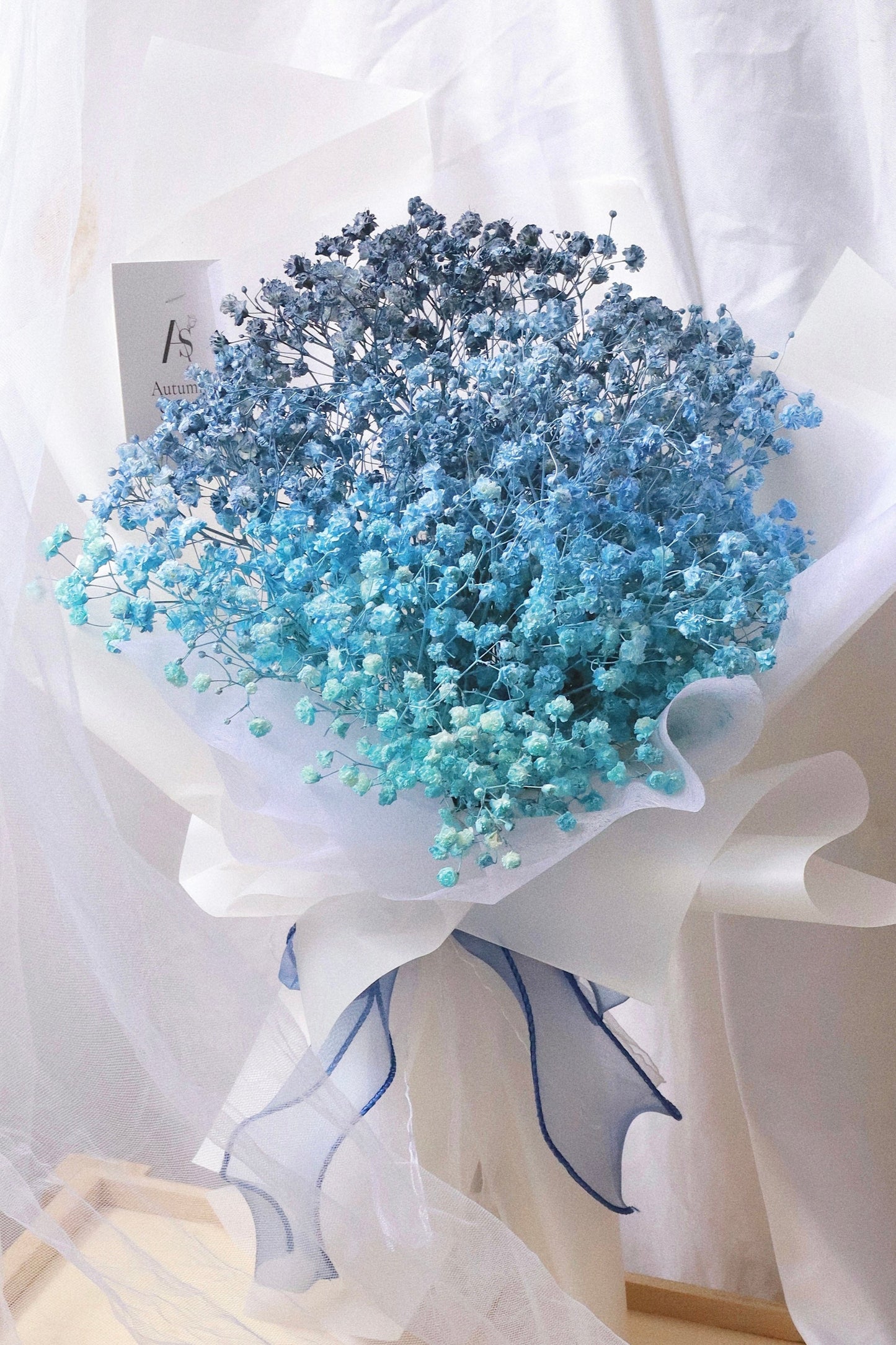 Cyan Blue Baby's Breath Bouquet