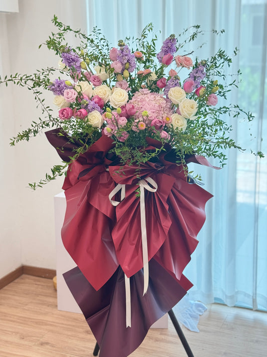 Lavender & Blush Whispers Opening Flower Stand
