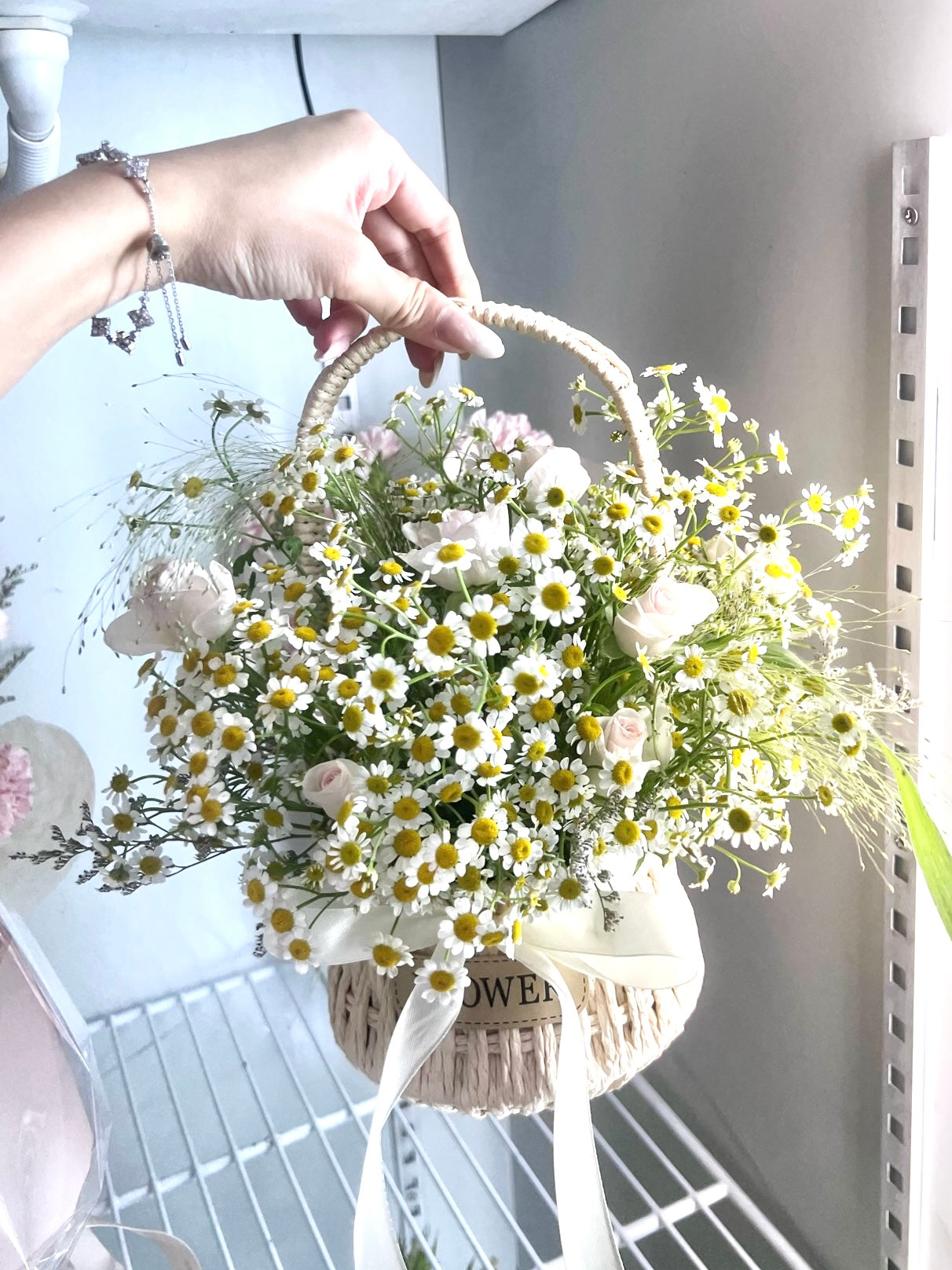 Blossoming Chamomile Flower Basket
