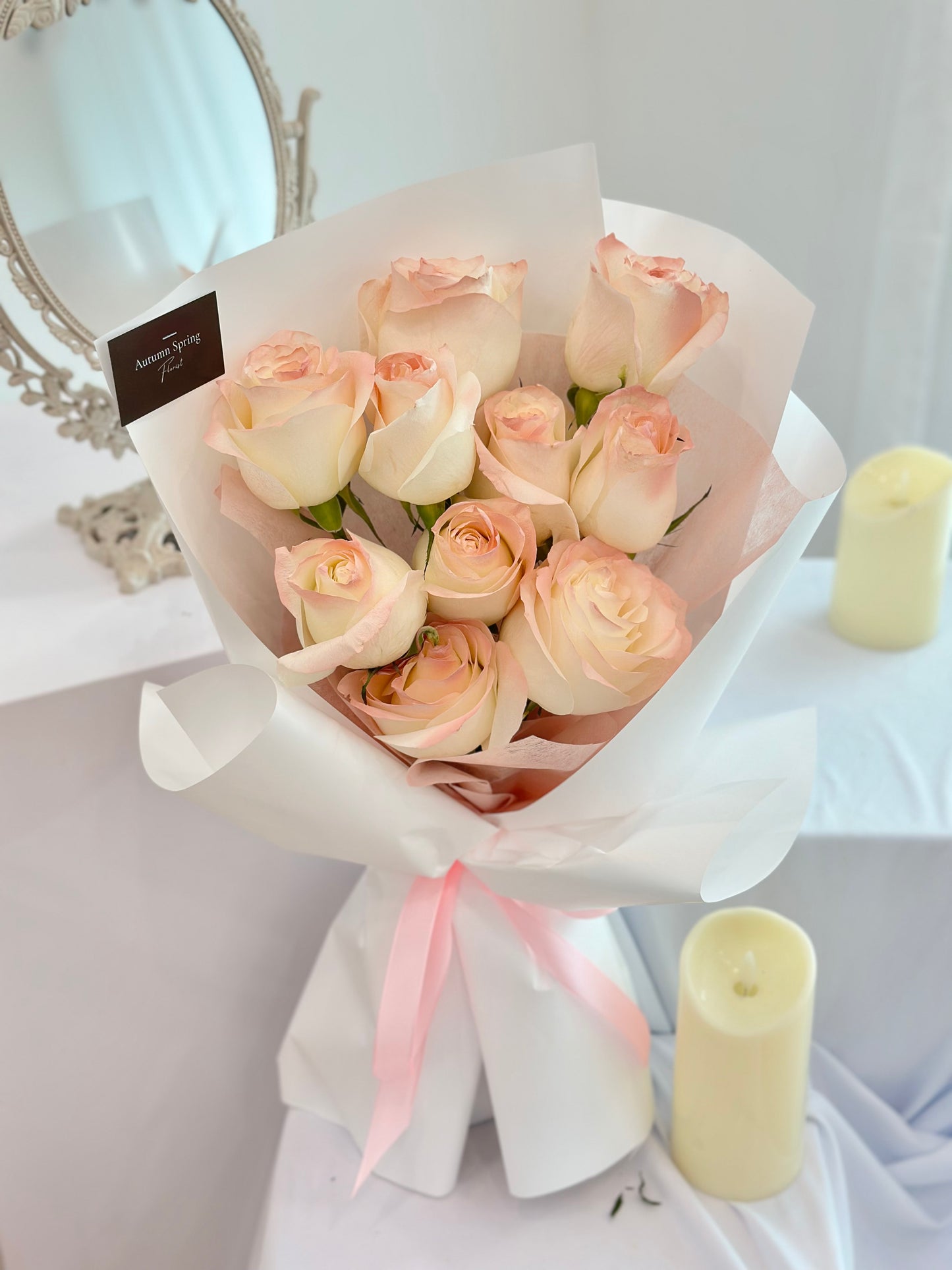 Spring Fling Roses spray pink Flower Bouquet