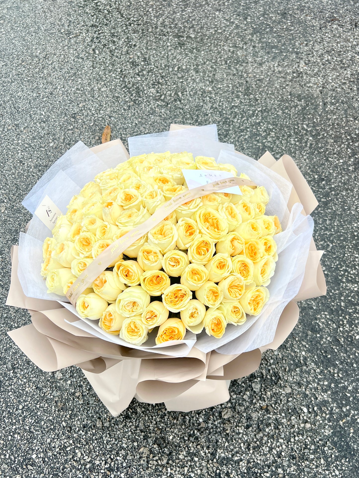 Luminous Yellow 99 Rose Bouquet