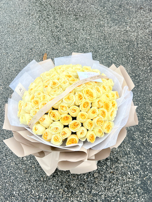 Luminous Yellow 99 Rose Bouquet