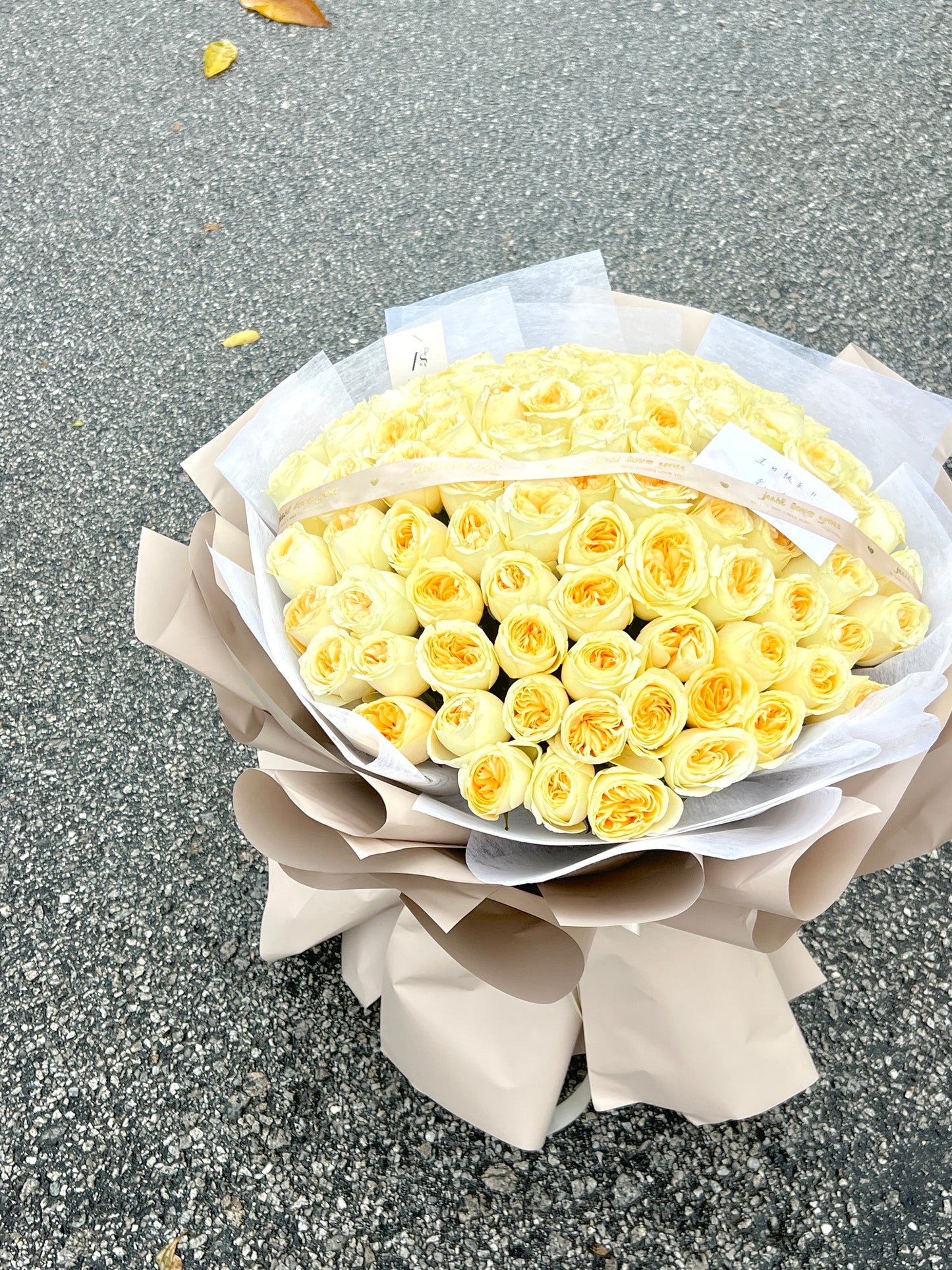 Luminous Yellow 99 Rose Bouquet