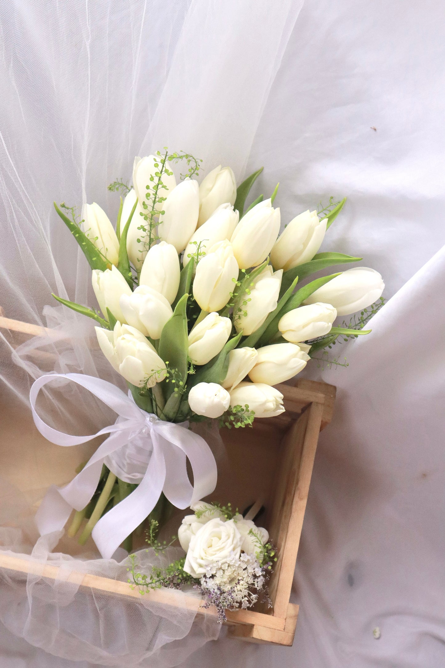 White Tulip Bridal Bouquet