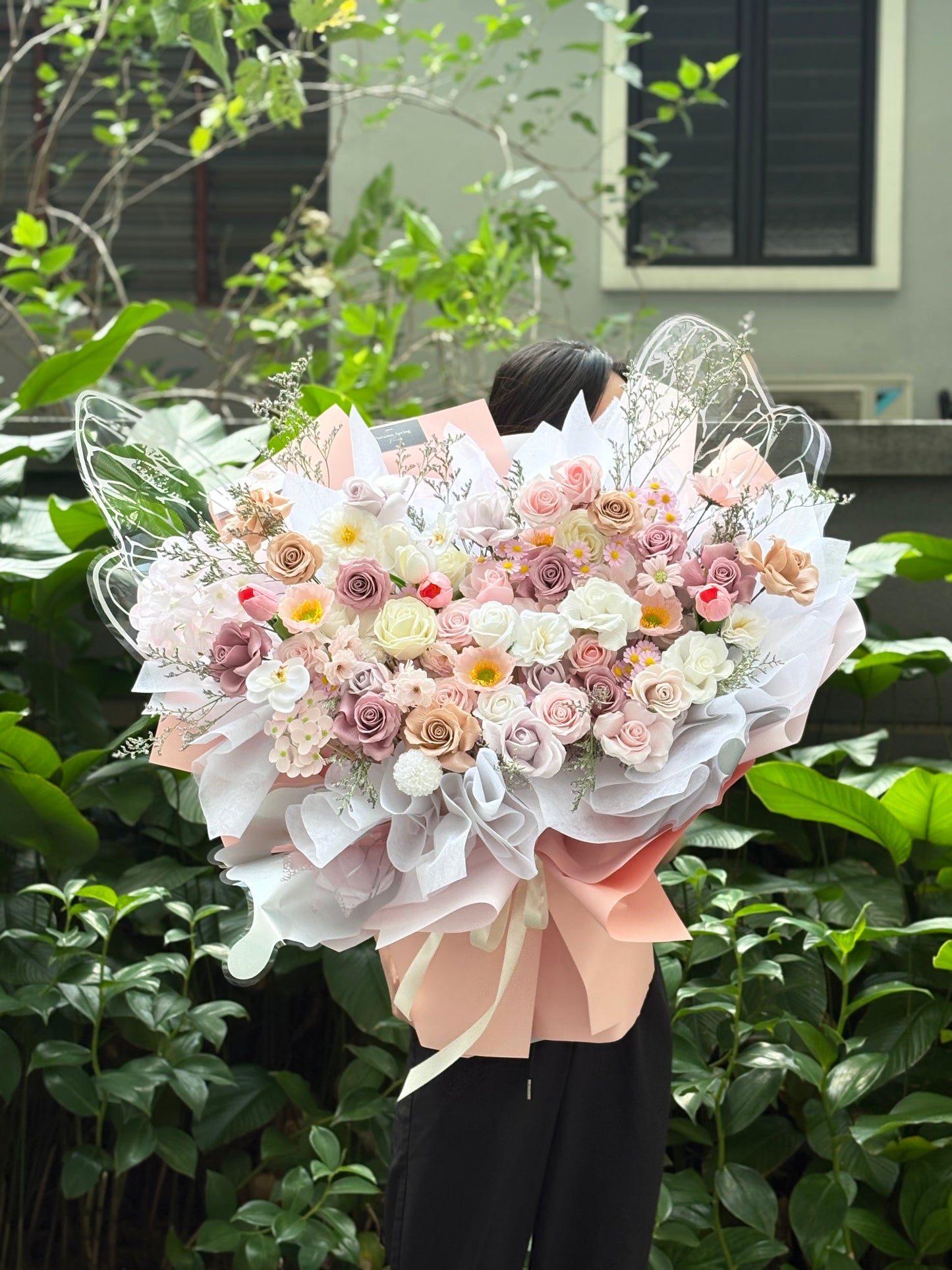 XL Blooms mixed butterfly soap flower bouquet