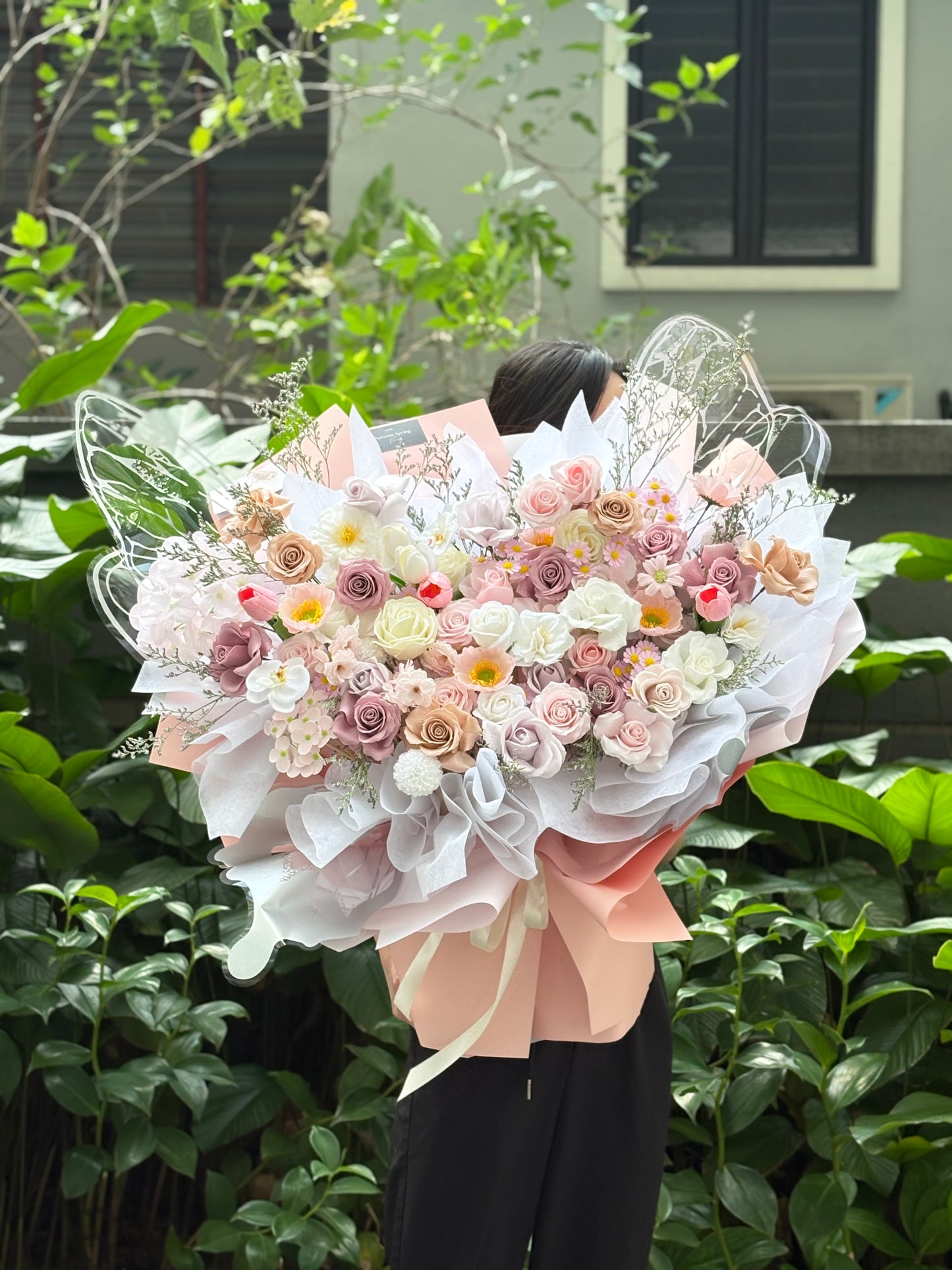 XL Blooms mixed butterfly soap flower bouquet