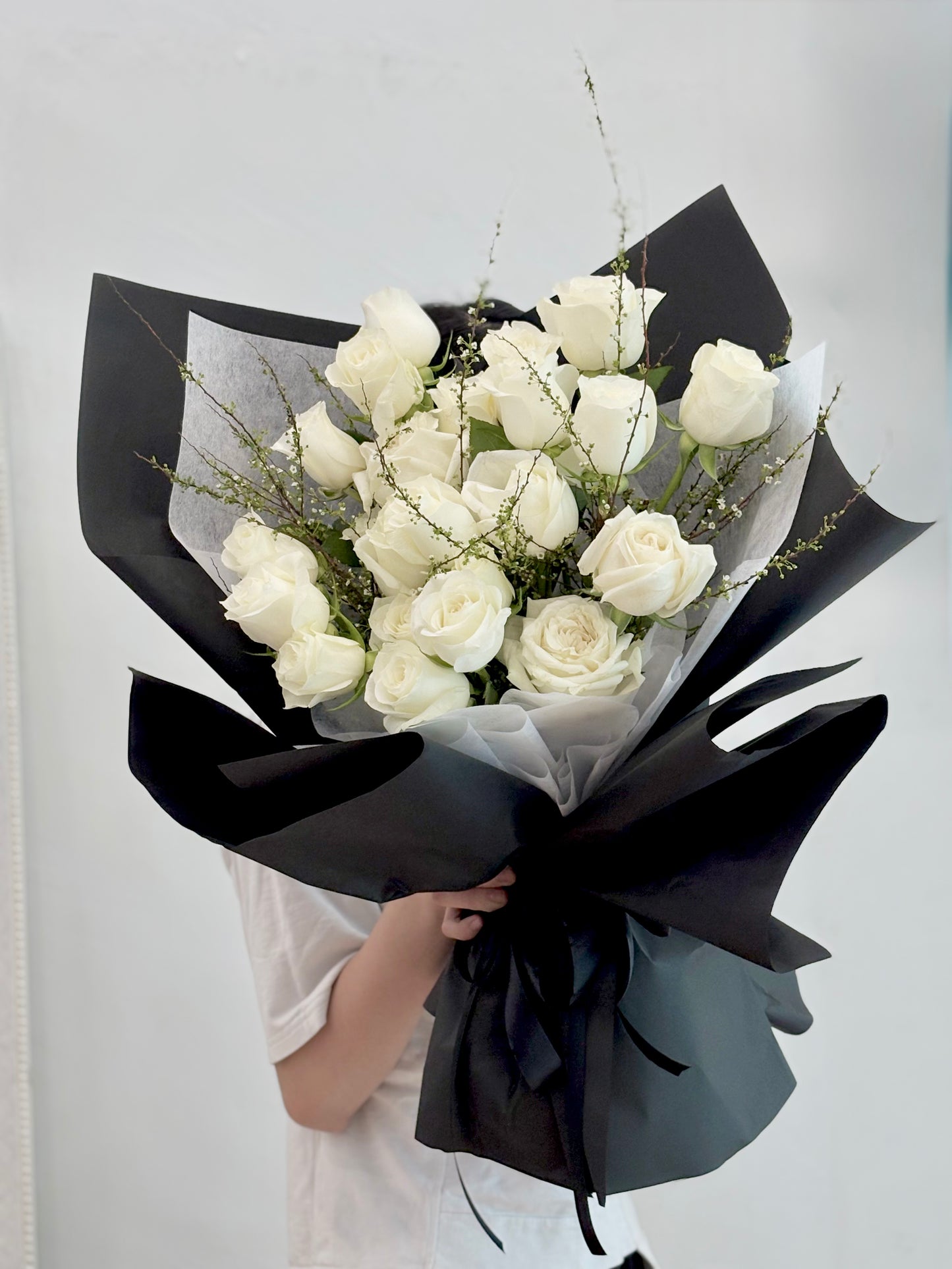 Silent Night Premium White Rose Bouquet