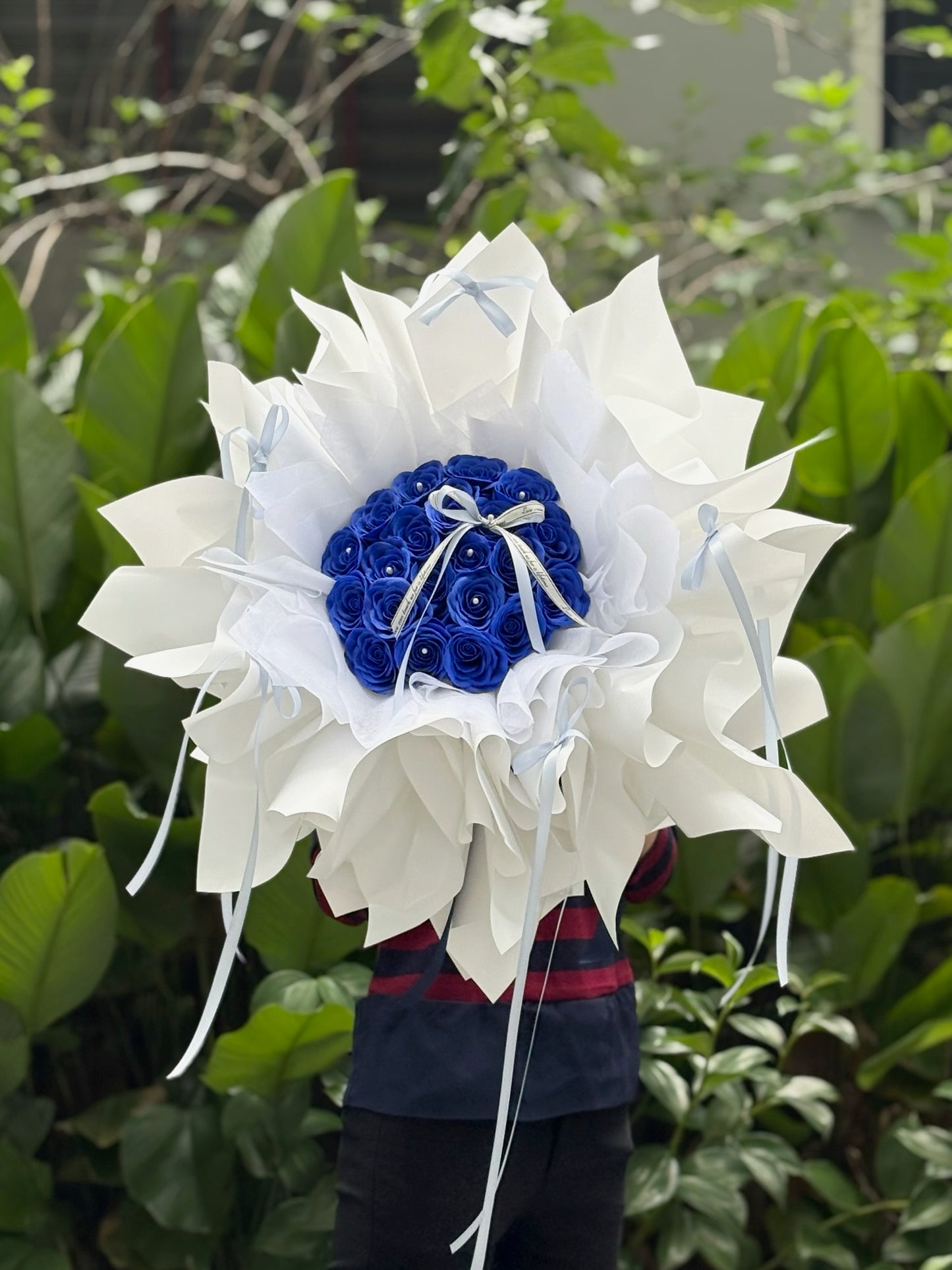 Frozen Navy Blooms Soap Flower