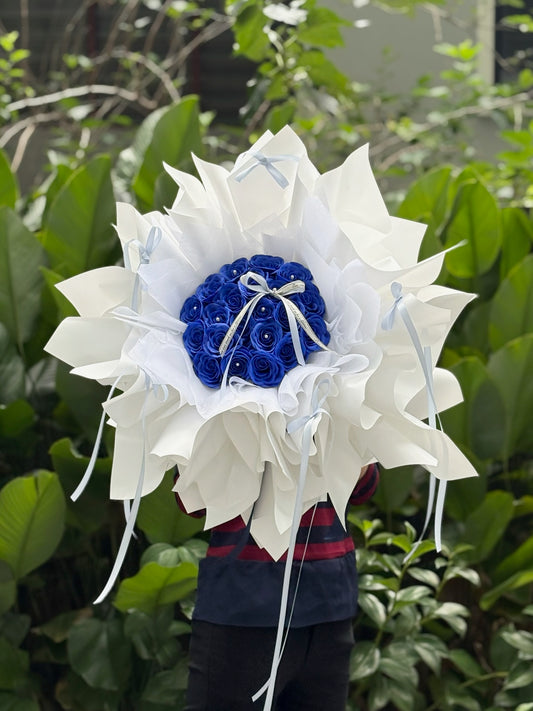 Frozen Navy Blooms Soap Flower