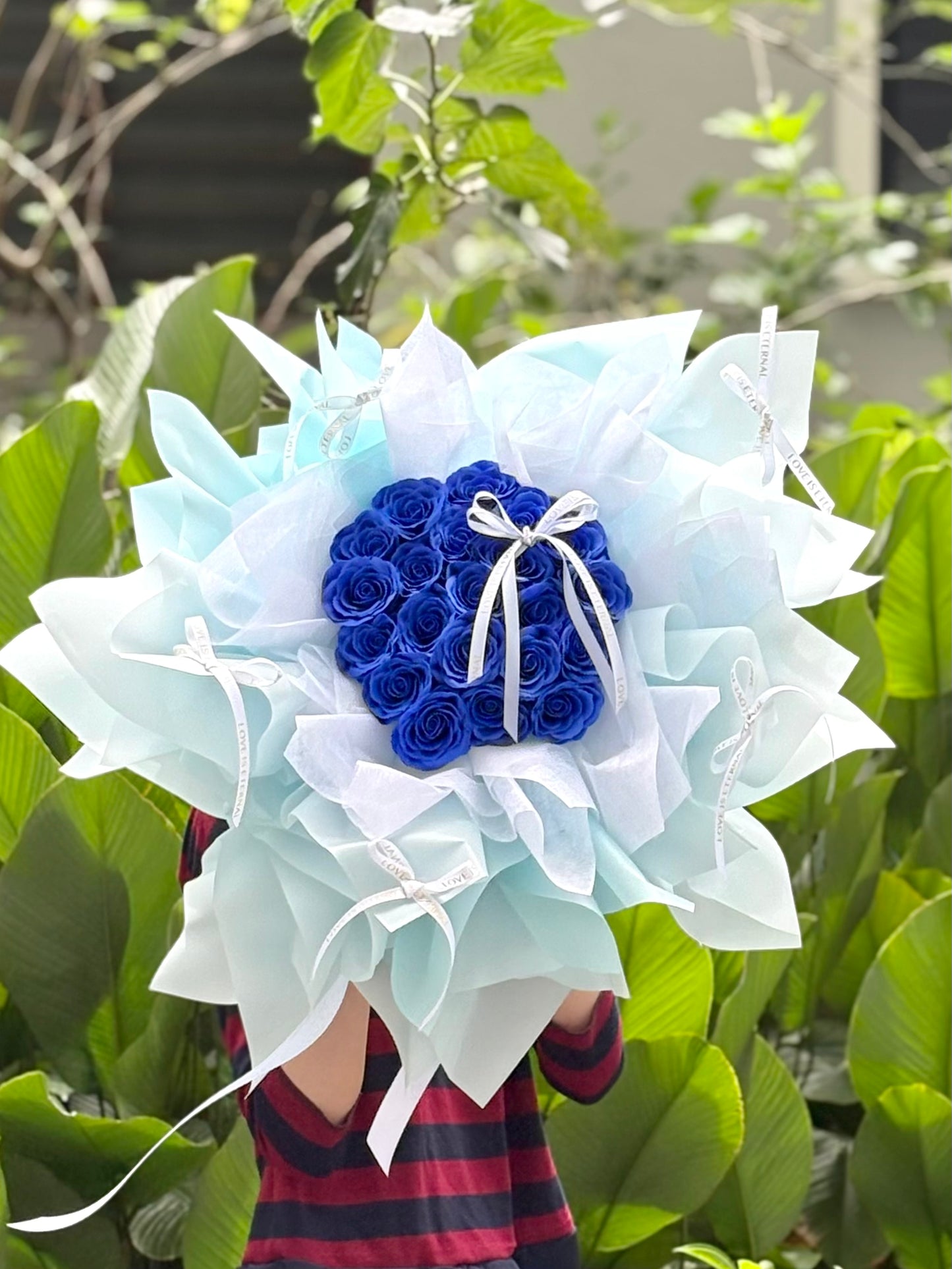 Frozen Navy Blooms Soap Flower