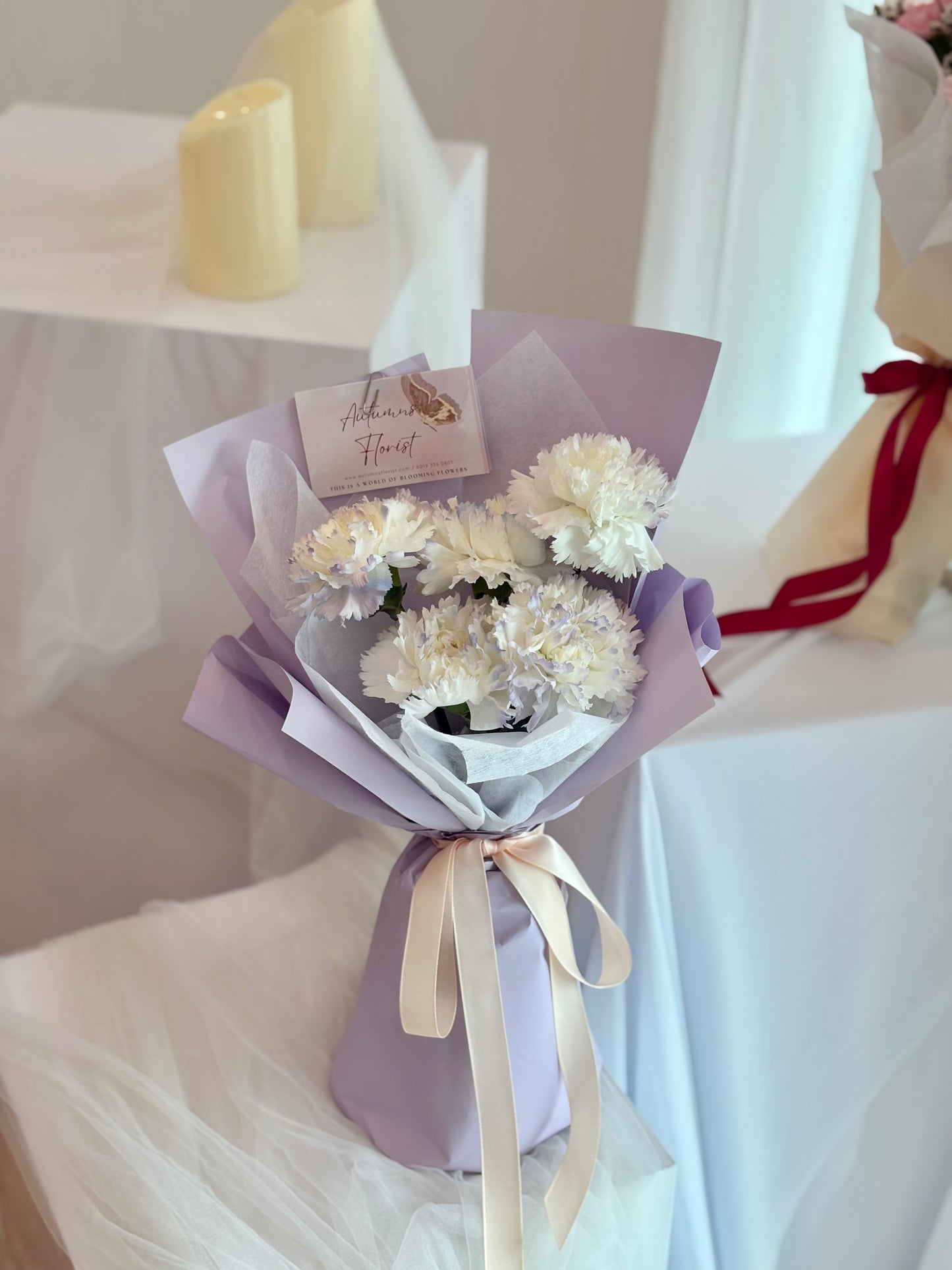Timeless Purple Love Fresh Carnation Bouquet