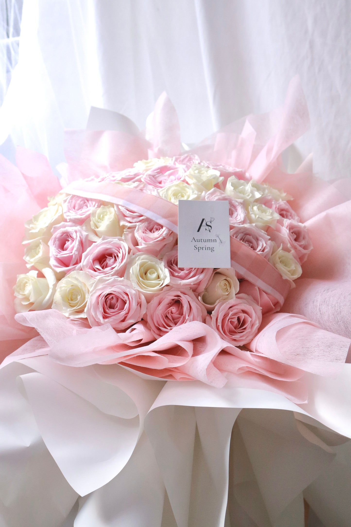 Dolce White and Pink Rose Bouquet