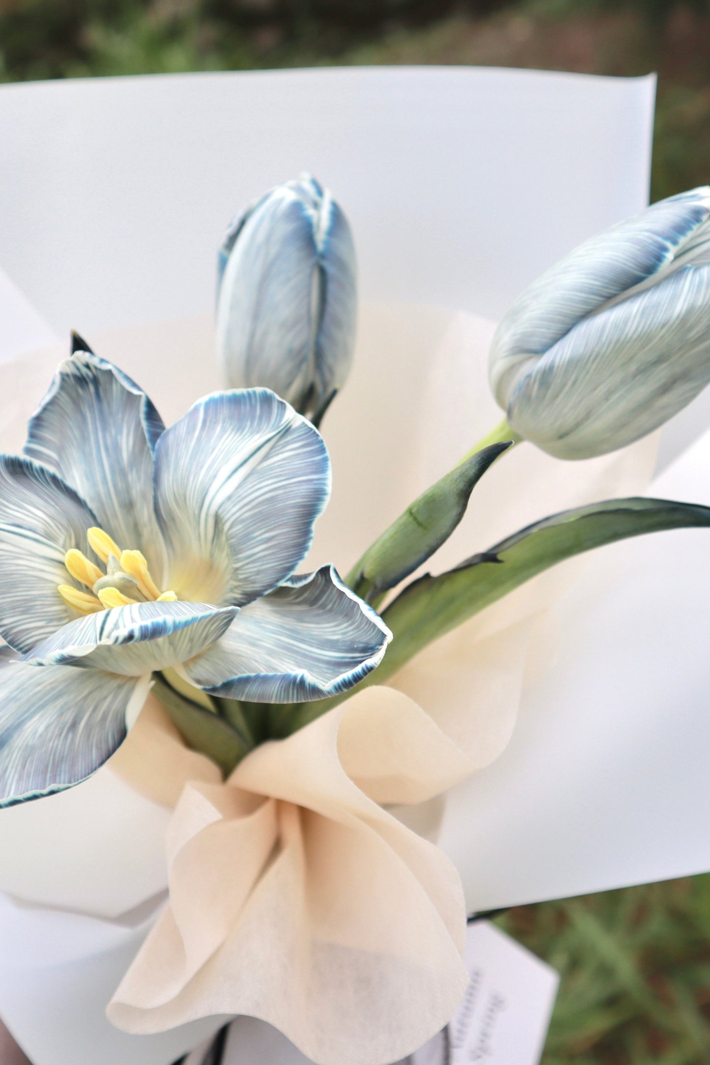Iceberg Dyed Blue Tulip Bouquet