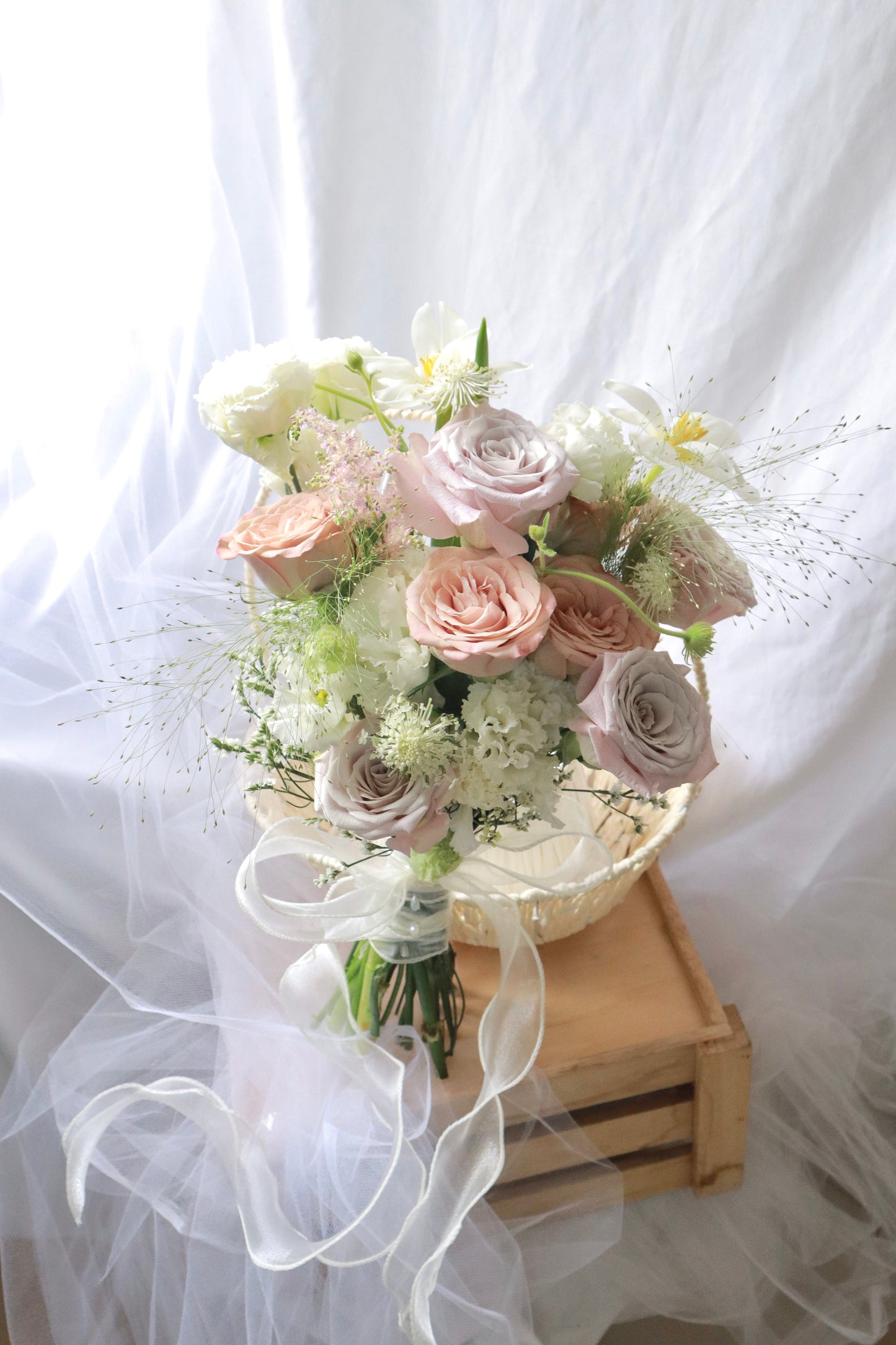 French Stye Garden Mixed Flower Bridal Bouquet