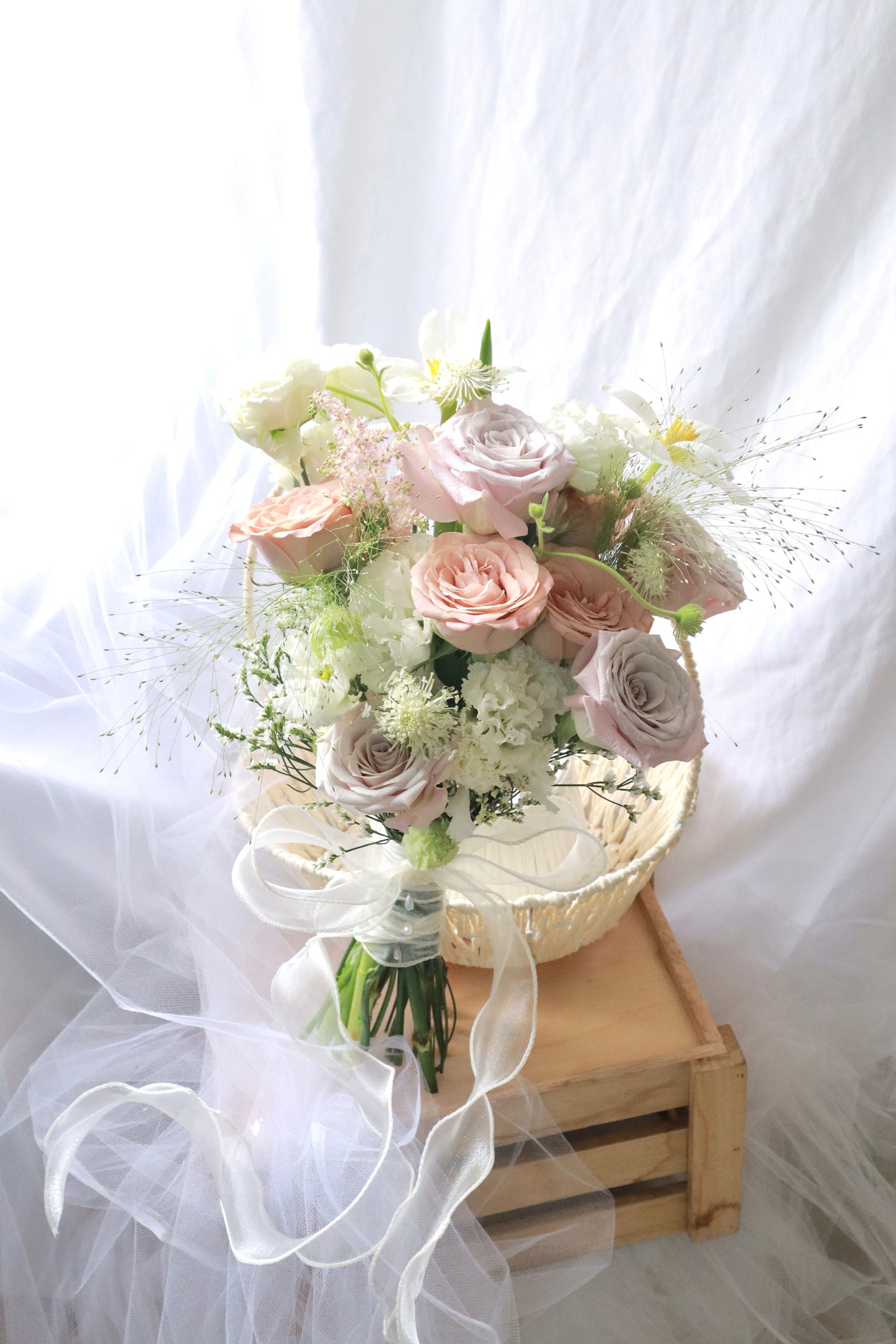 French Stye Garden Mixed Flower Bridal Bouquet