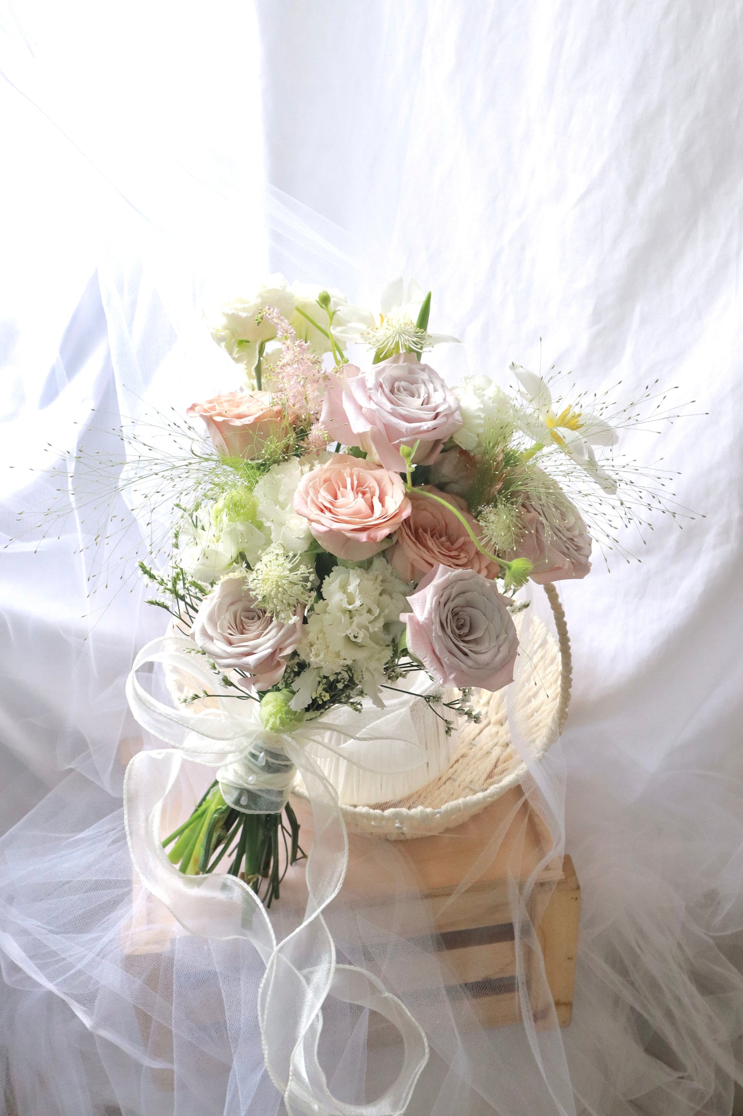 French Stye Garden Mixed Flower Bridal Bouquet