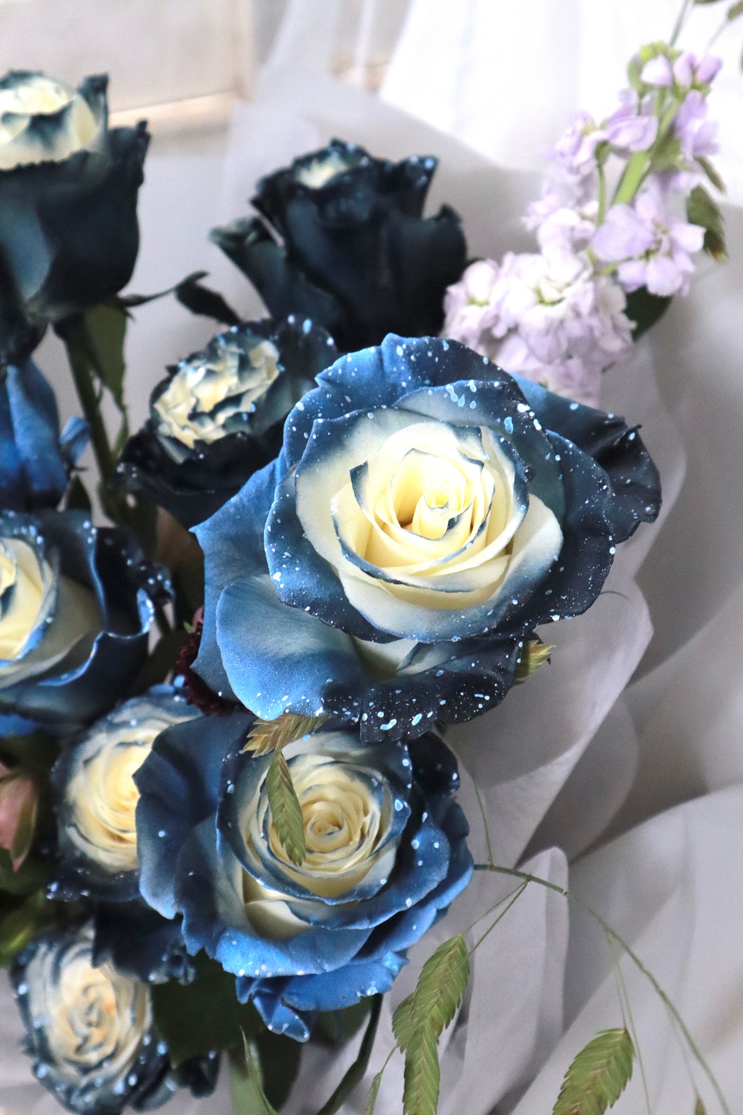 Starry Night Galaxy Blue Rose Bouquet