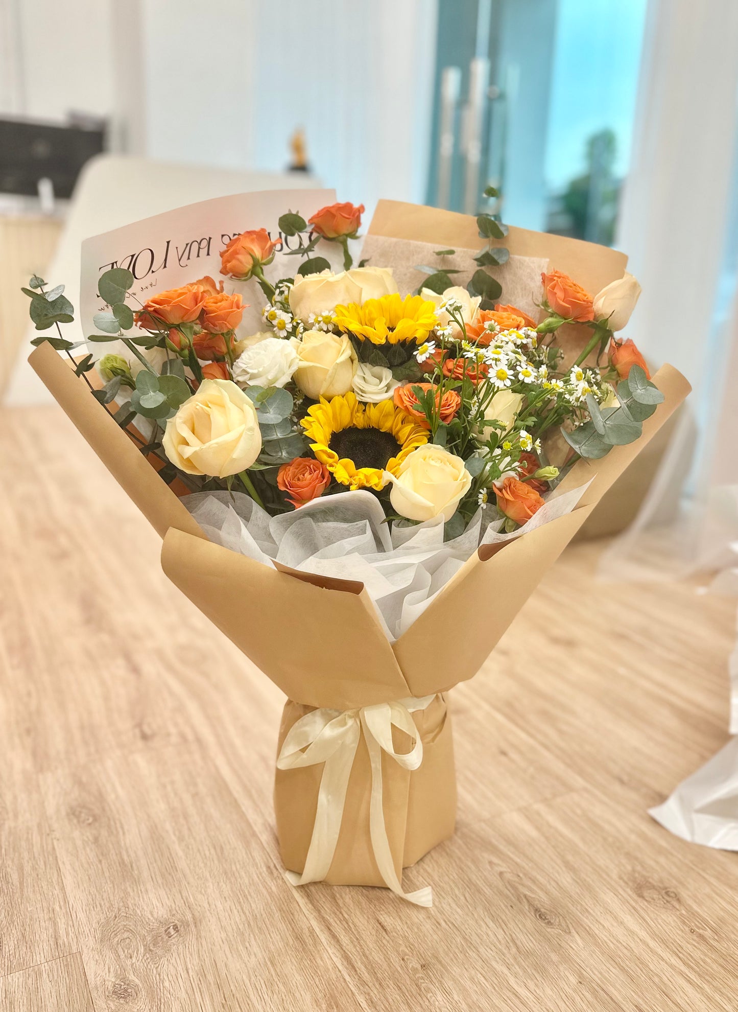 Burning Sunflower Mixed Flower Bouquet