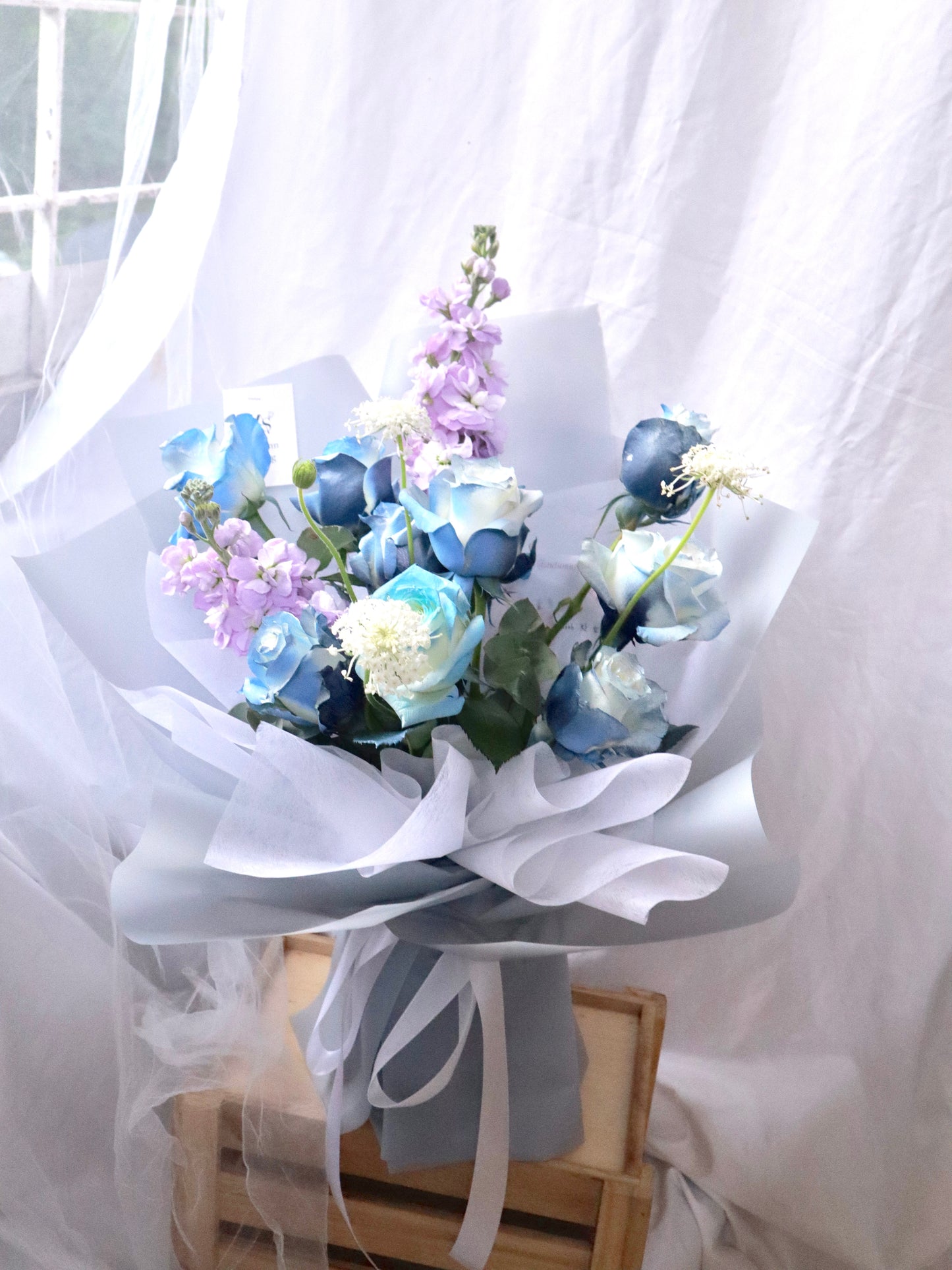 Poseidon Blue Mixed Flower Boquet