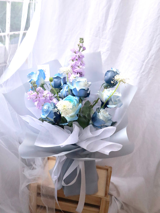 Poseidon  Blue Mixed Flower Boquet