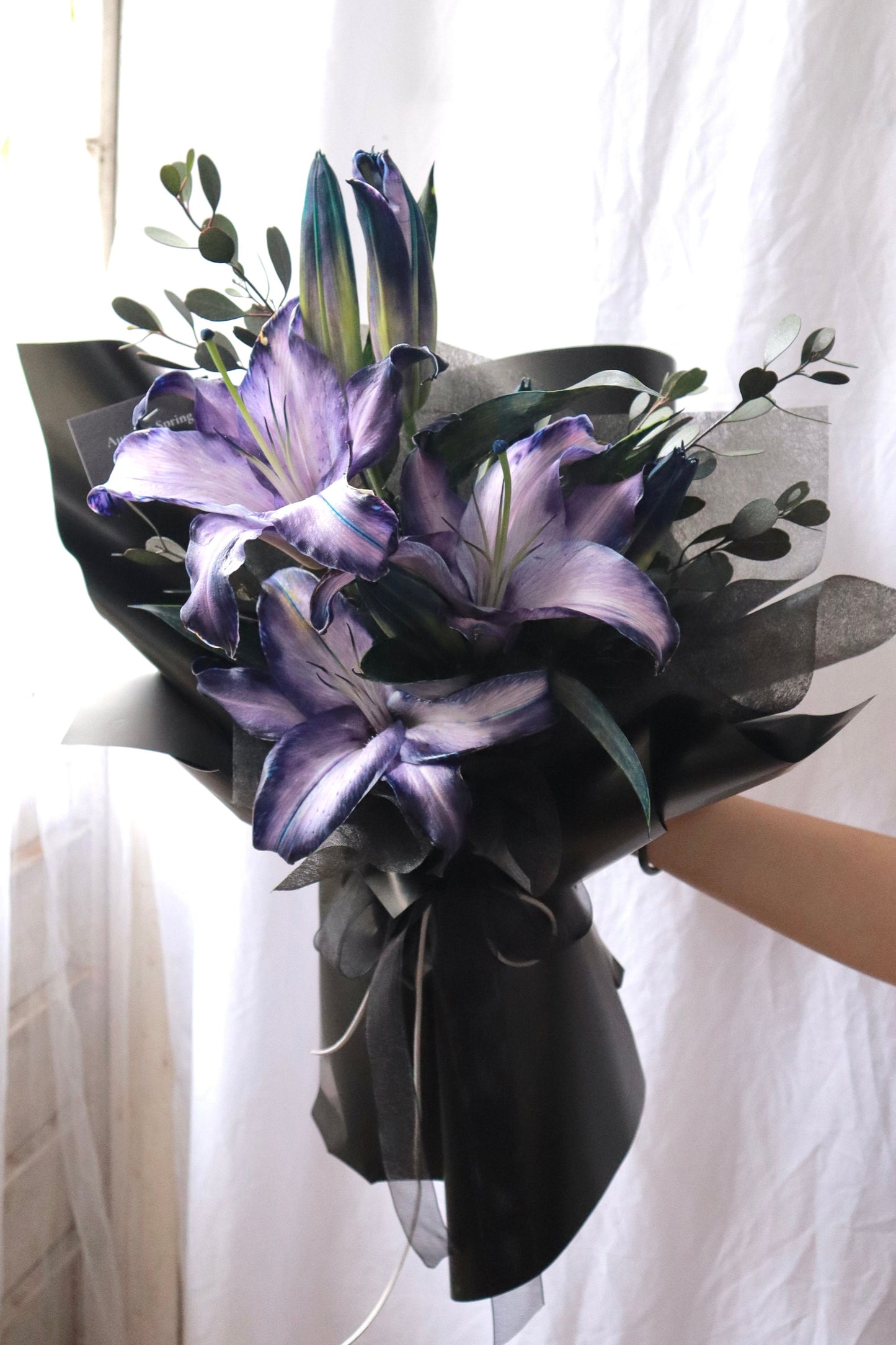 Dreamy Violet Dyed Purple Lilly Bouquet