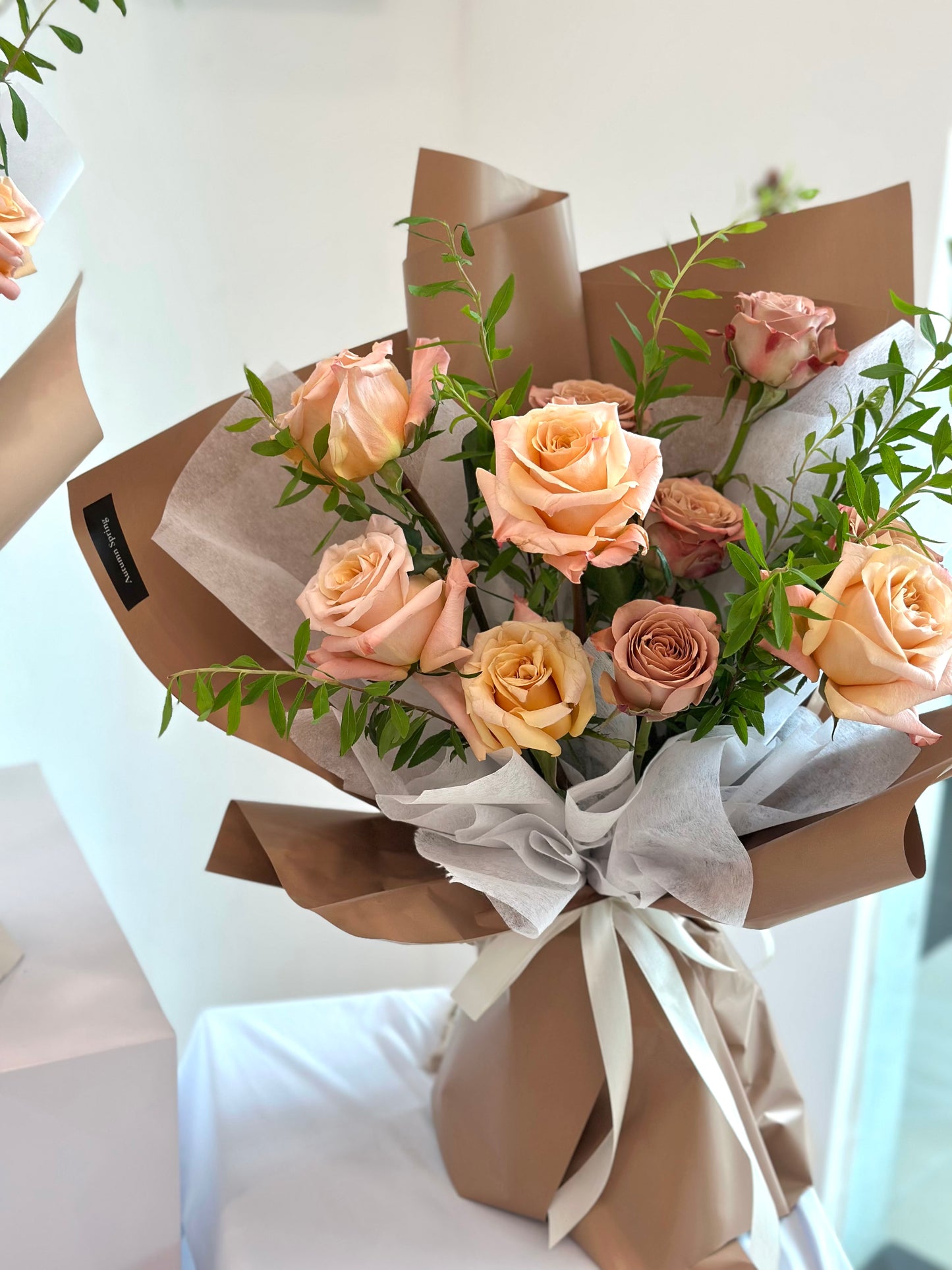 Coffee roses Elegant mixed cuppuccino Bouquet