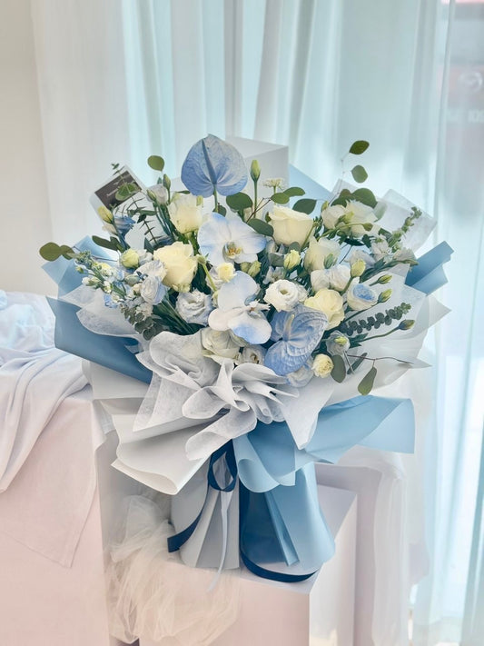 Blue Horizon Blooms Mixed Flower Bouquet
