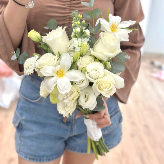 Fresh Love Mixed Tulips Wedding Bridal Bouquet