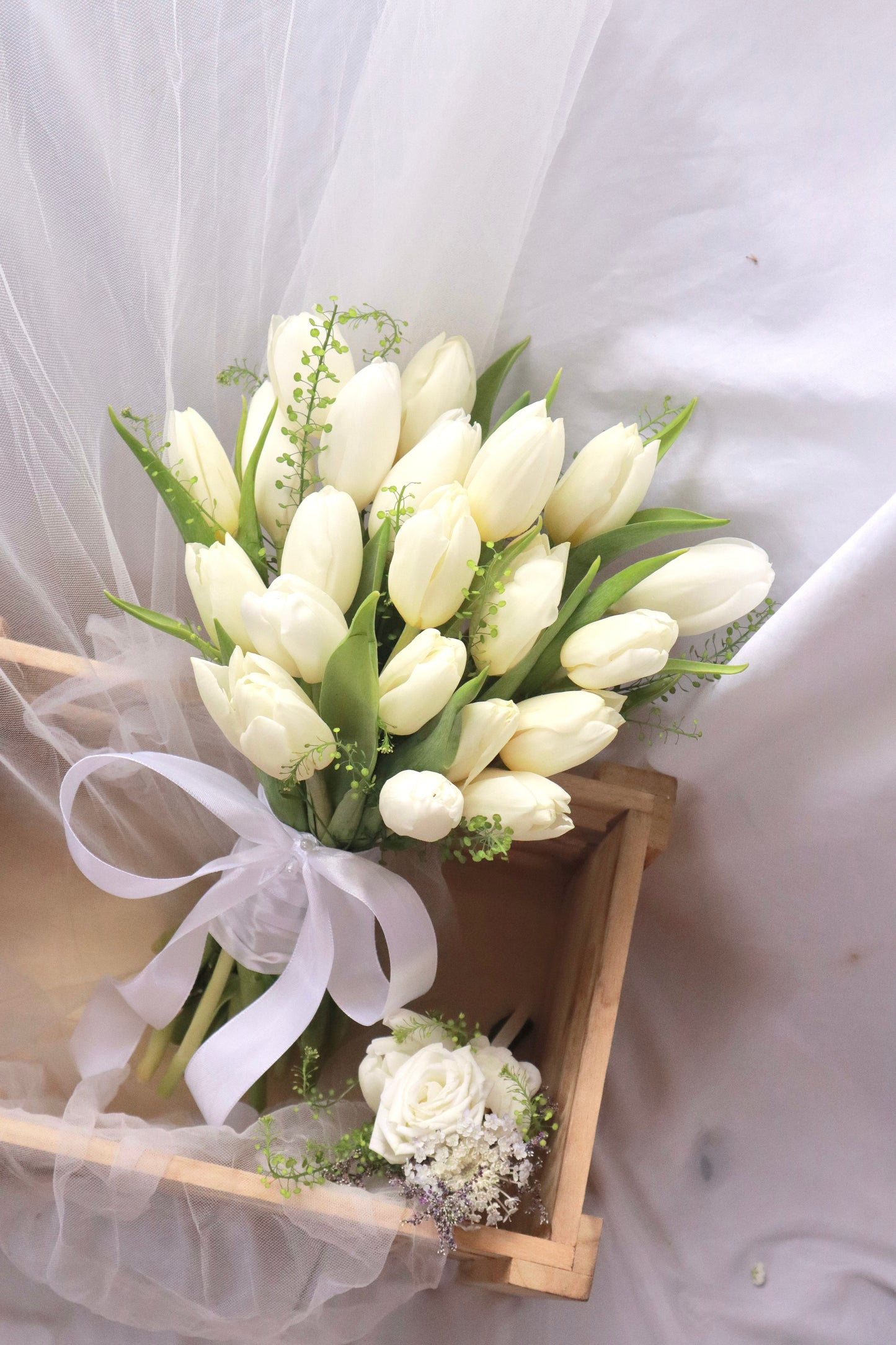 White Tulip Bridal Bouquet