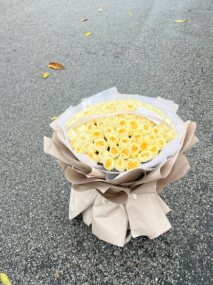 Luminous Yellow 99 Rose Bouquet