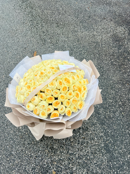 Luminous Yellow 99 Rose Bouquet