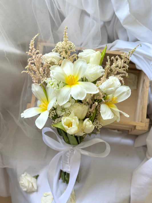 Carter White Tulip Bridal Bouquet