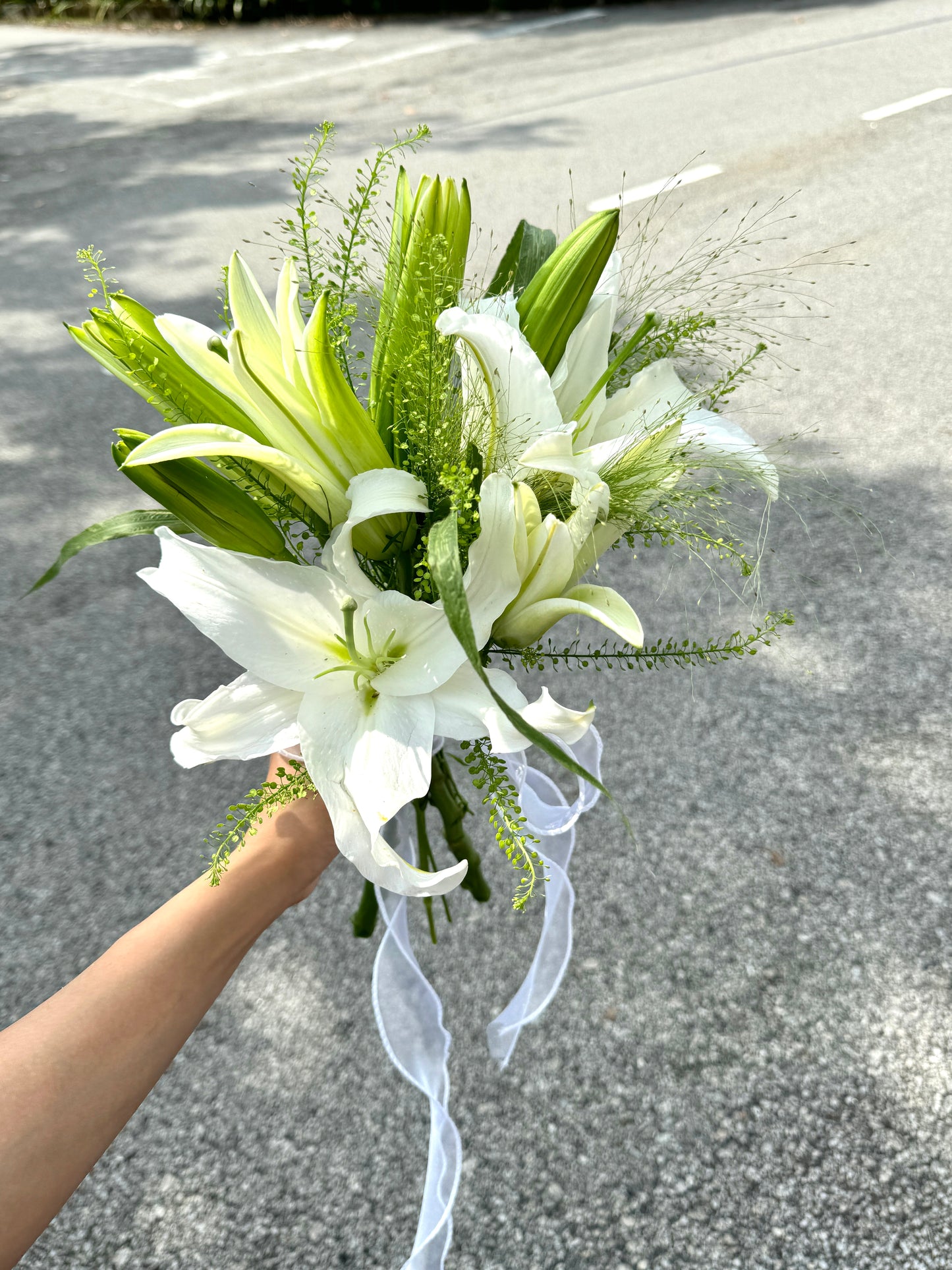 White Lily Bridal Bouquet