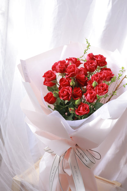 Valentina Red Rose Spray Bouquet