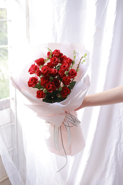 Valentina Red Rose Spray Bouquet