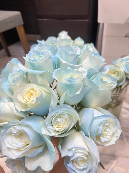 33 Icy Blue Rose Bouquet