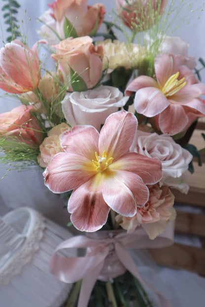 Featherington Brown Dyed Tulip Mixed Flower Bridal Bouquet