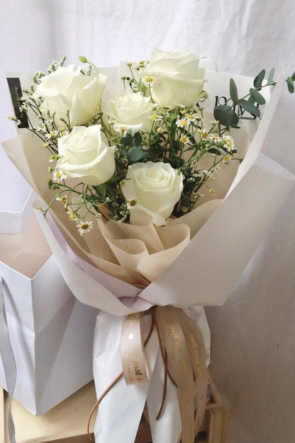 Truly White Rose Bouquet