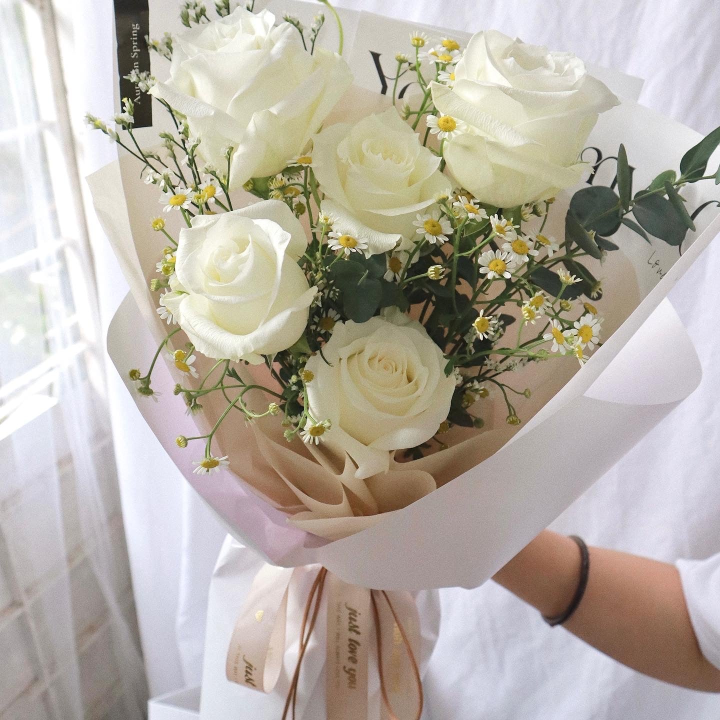 Truly White Rose Bouquet