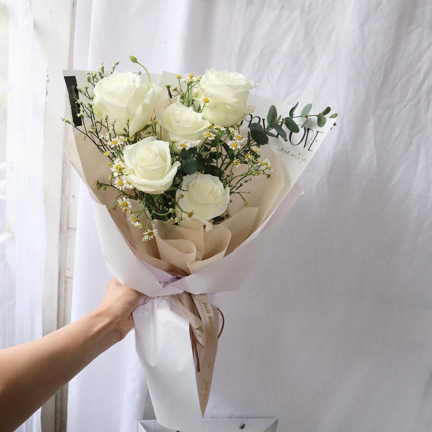 Truly White Rose Bouquet