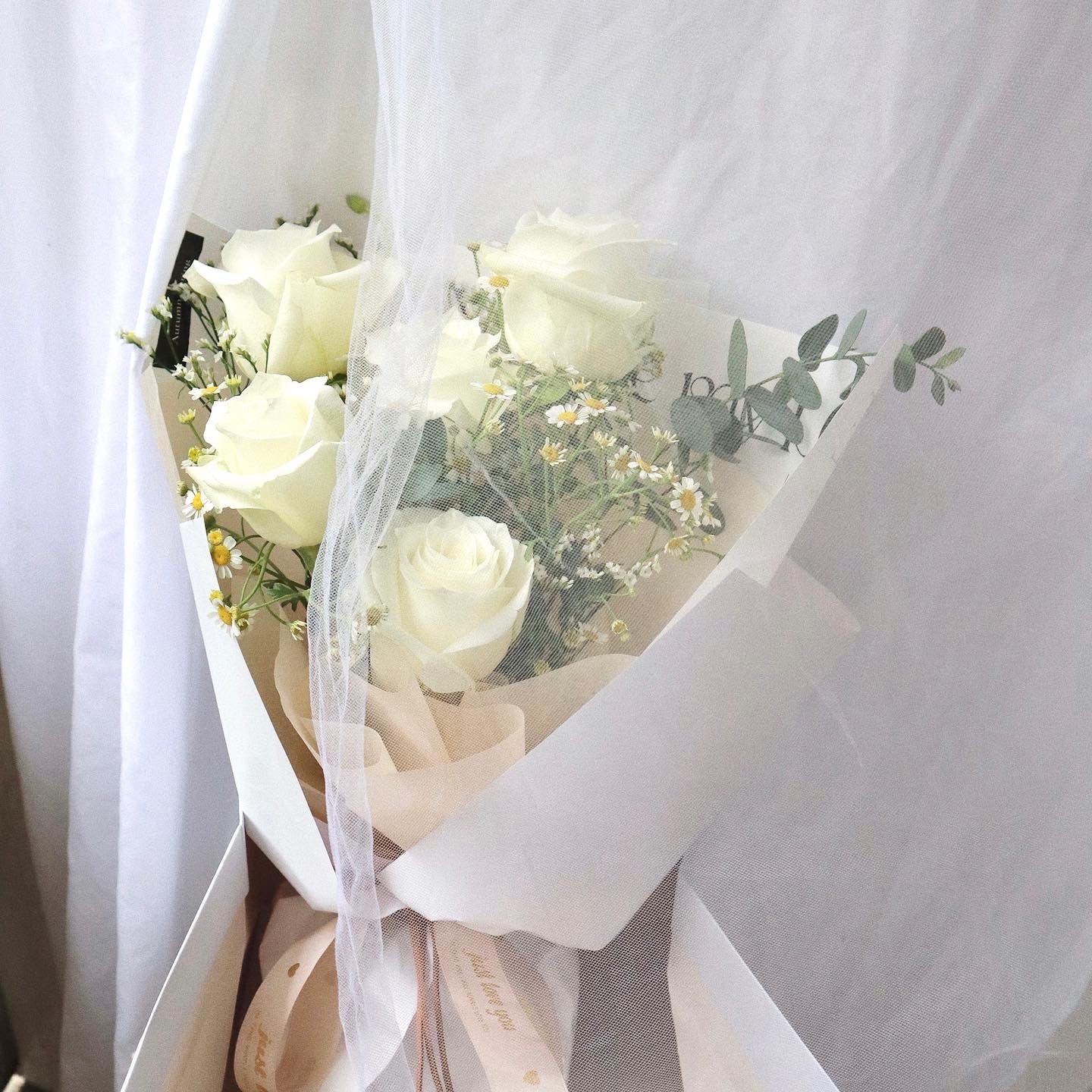 Truly White Rose Bouquet