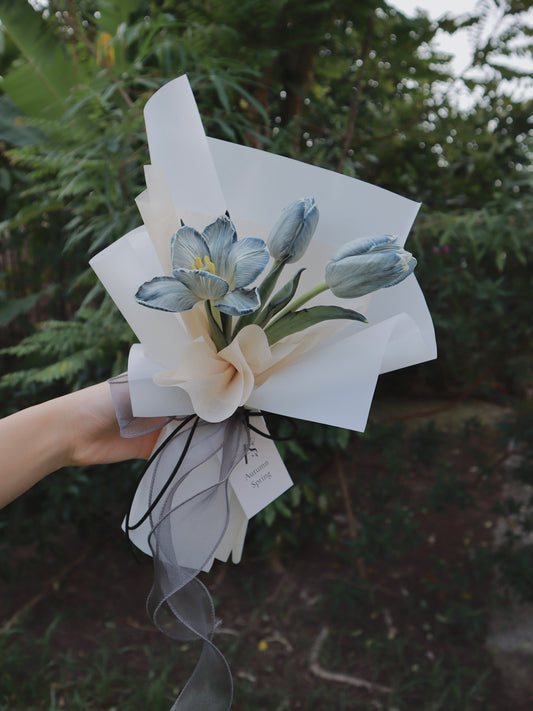 Iceberg Dyed Blue Tulip Bouquet