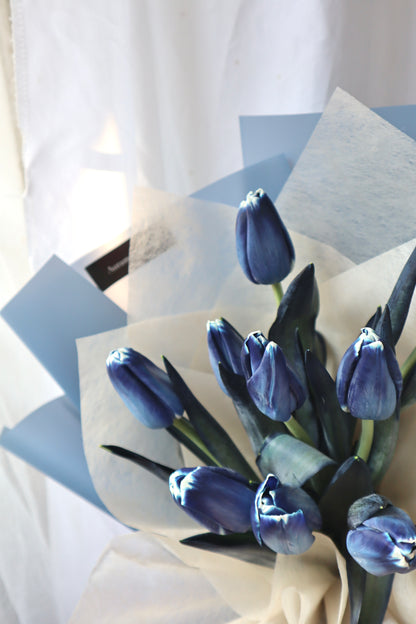 Ma Chérie Blue Dyed Tulip Bouquet