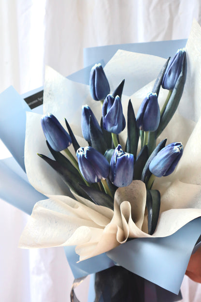 Ma Chérie Blue Dyed Tulip Bouquet