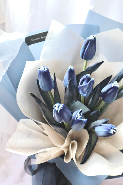 Ma Chérie Blue Dyed Tulip Bouquet