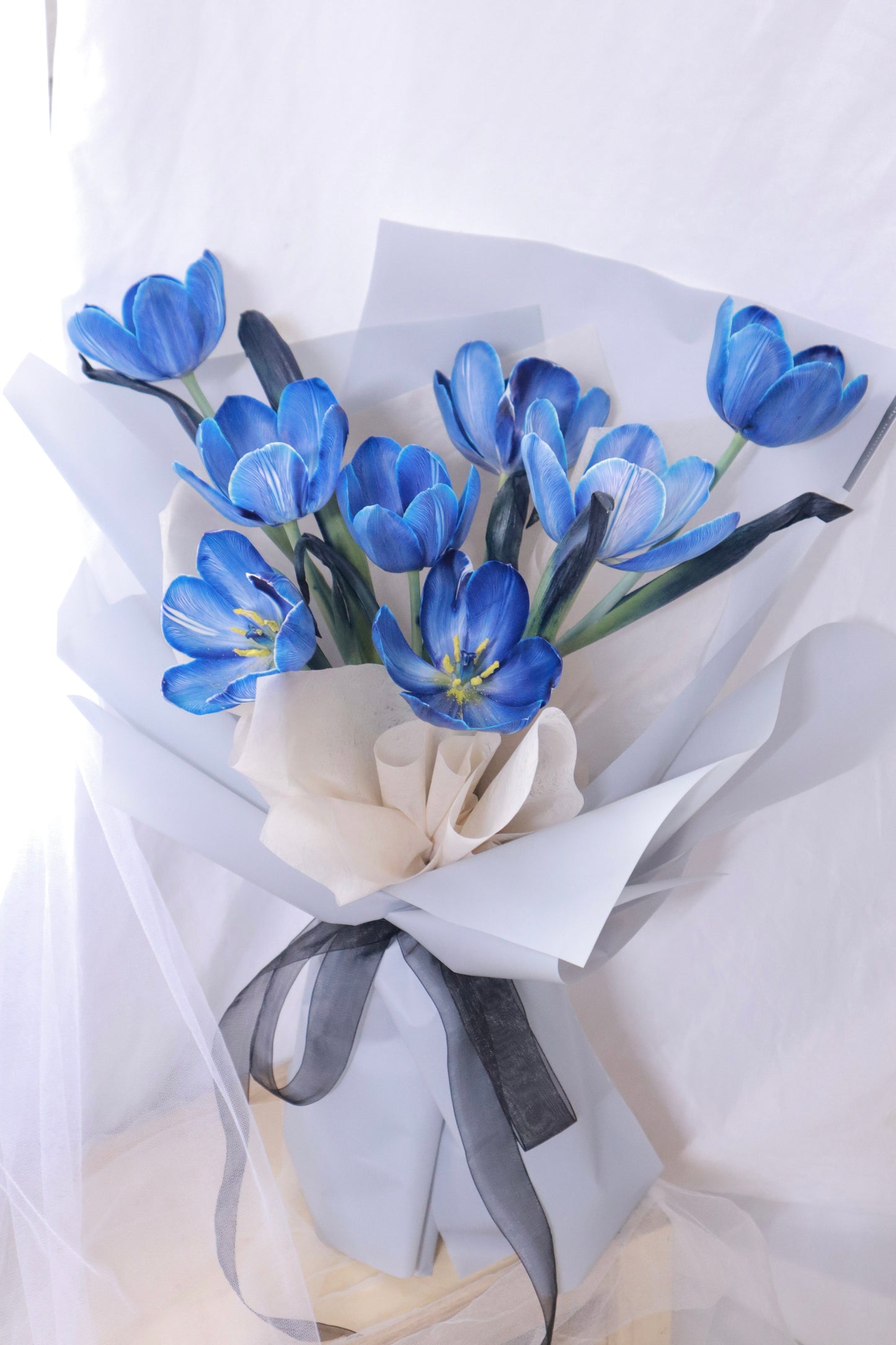 Marine Blue Dyed Tulip Bouquet