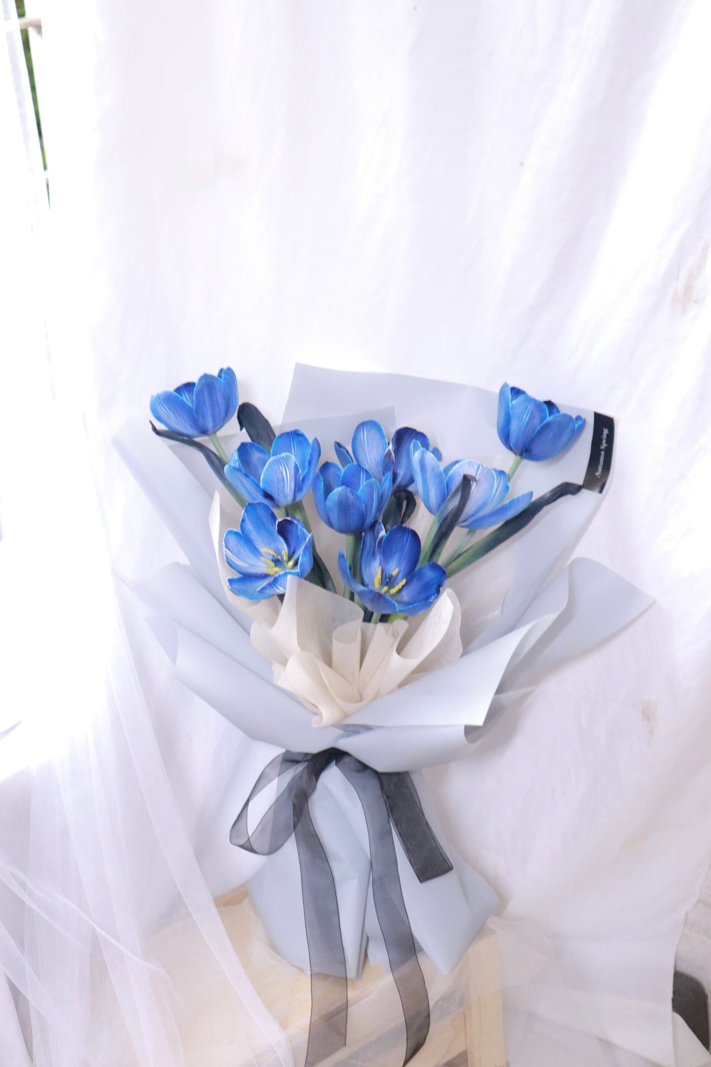 Marine Blue Dyed Tulip Bouquet