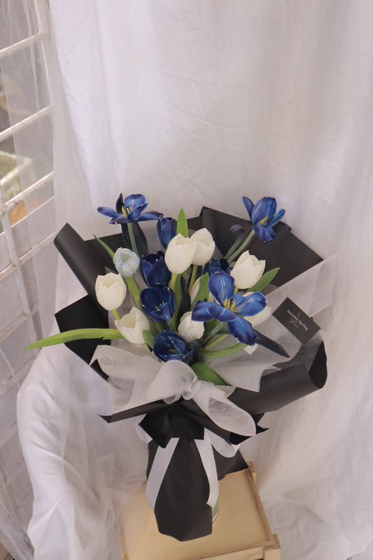 Cosmo Blue & White Tulip Bouquet